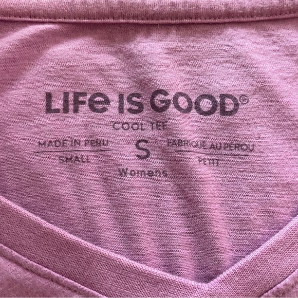 Life is Good Small Pink V-neck t Shirt Graphic Tee - Picture 11 of 11